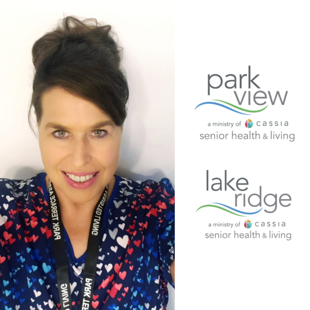 Jodi Howell, CNA, poses for a picture. Jodi works at Park View Senior Health & Living and Lake Ridge Senior Health & Living in Buffalo, MN.